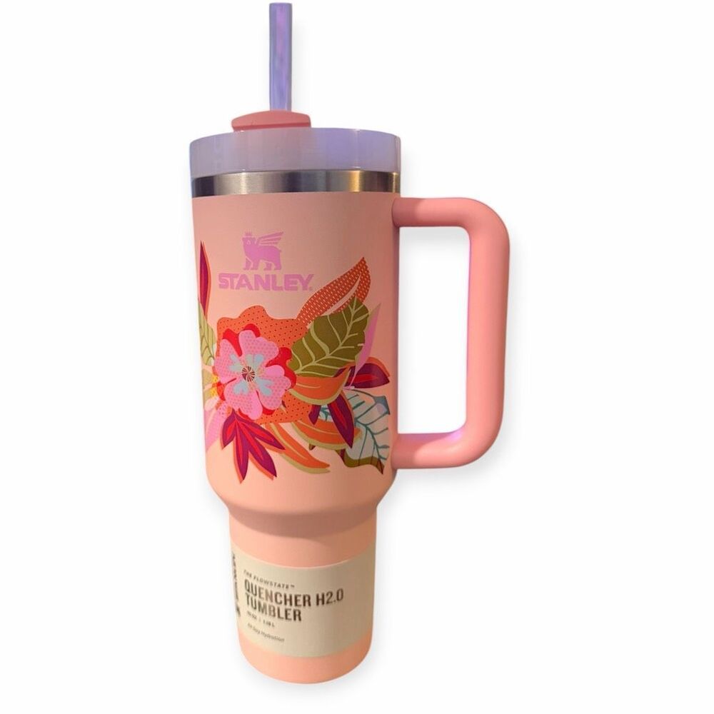 Stanley Mothers Day Quencher H2.0 Flowstate 40oz Sorbet Tropic Flowers Tumbler